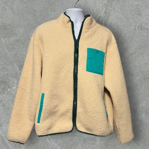 LEGO x Target Sherpa Zip Jacket Cream/Green Unisex Size L - Picture 1 of 10